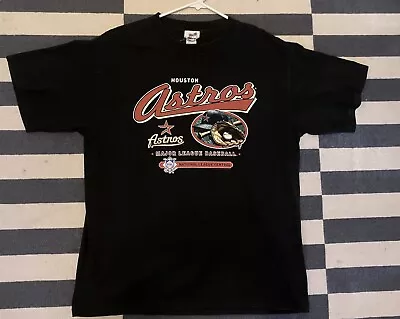 【Vintage Houston Astros Mens Black Graphic T Shirt MLB Baseball】【Tshirt】【2005 】 • $15