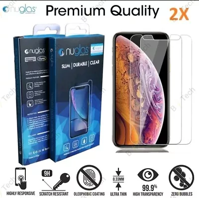 2x NUGLAS Tempered Glass Screen Protector Apple IPhone 14 13 12 11 Pro Max PLUS • $5.95