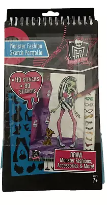 Mattel Monster High Fashion Sketch Portfolio Stickers Stencils • $15.98