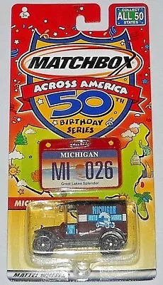  Matchbox Across America 50th Birthday Series Michigan Ford Model T  • $5.09