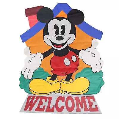 Large Vintage 90’s Mickey Mouse Welcome Flag             40 X 29 • $24.95