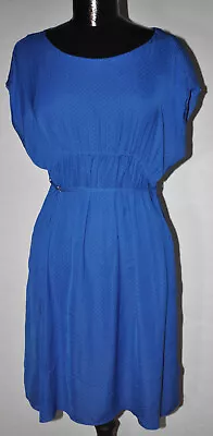 H&M Mama Size M Maternity Blue Sleeveles Dress Belted Pullover Pockets Polyester • $22.49