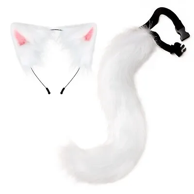 Adult Animal Cosplay Smooth Faux Fur Cat Ears Stage Performance Plush Fox Tail • $5.63