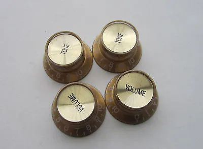 Gold W/ Gold Reflector Knobs Top Hat Guitar Knobs Fits Les Paul LP SG Epiphone • $15.16