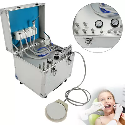 Mobile Portable Dental Delivery Unit Suction Syringe Air Compressor Scaler 4Hole • $210