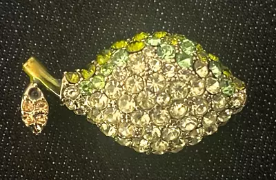 A Vintage Monet Rhinestone Fish Brooch Pin 1.5 X .75  Not Used At All!!! • $15.99