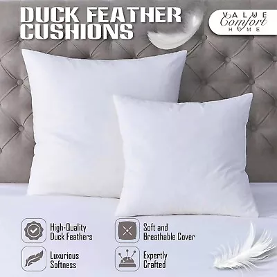 £5.99 • Buy Duck Feather Cushions Inner 100% Premium Filled Bed Sofa Pad Insert 16”18”20 24 