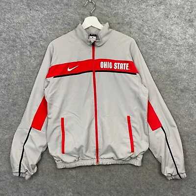 £19.99 • Buy Nike Dri Fit Jacket Mens Medium Grey Tracksuit Track Top Running Ohio State USA