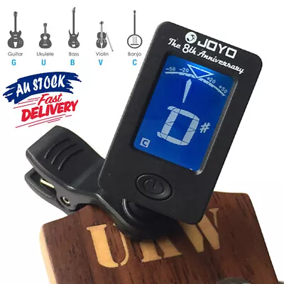 JOYO Digital Clip On Chromatic Guitar Tuner Violin Ukulele Bass LCD Display AUS • $11.79