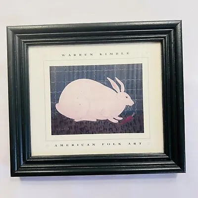 SIGNED Art Print By WARREN KIMBLE White Rabbit American Folk Art Gallery FRAMED • $24.98