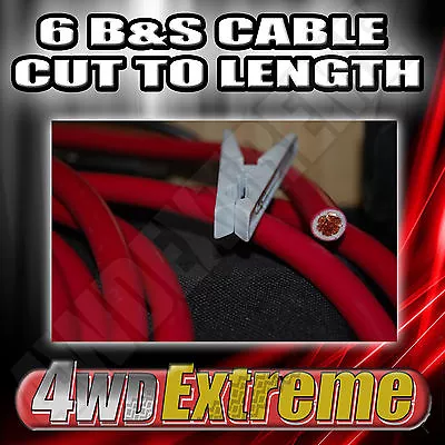 1m X 6 B&s 14mm Red Cable Cut To Length Suit Dual Battery Installation + 6b&s • $7