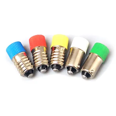 E10 B9 LED Instrument Warn Light Bulb 0.5W 6.3/12/24/36/220/380V Screw/Bayonet • $2.13