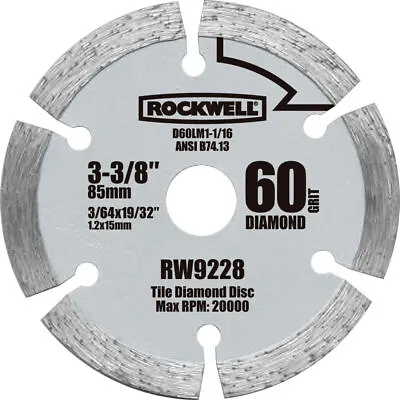 RW9228 Rockwell 3-3/8 Inch Diamond Grit Blade For VersaCut Circular Saw • $19.99