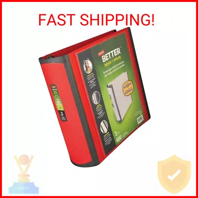 Staples 807717 Better 3-Inch D 3-Ring View Binder Red (18367) • $19.40