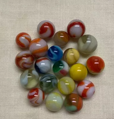 Lot Of 20 Misc. Vintage Akro? Peltier? Marbles Swirls (#8) • $13.95