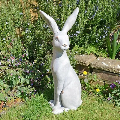 Lovely  Sitting Hare  Garden Ornament Weathered Stone Effect New Range Yst-132 • £46.95