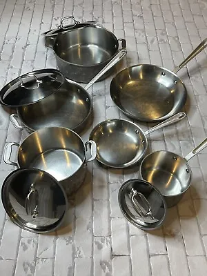 Vintage ALL CLAD Metal Crafters Master Chef 10 Pc Set Fry Pans Stock Sauce Pots • $495