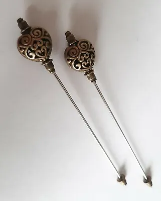 £7.99 • Buy Matching Pair Vtg Inspired Antique Bronze/Silver Tone Stick/Shawl/Hat Pin Set