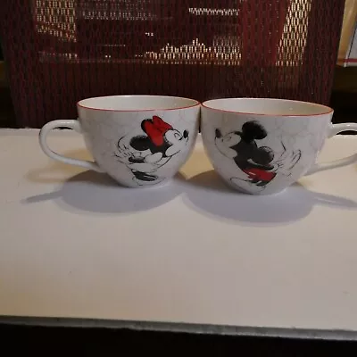 1 Each New Set Mickey And Minnie Mouse Tea Cup Saucer Love Hearts Couple  Disney • $12