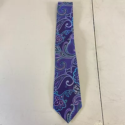 Twenty Dollar Tie W Matching Handkerchief Cool Colors (Purple & Blue Hues) • $17.77