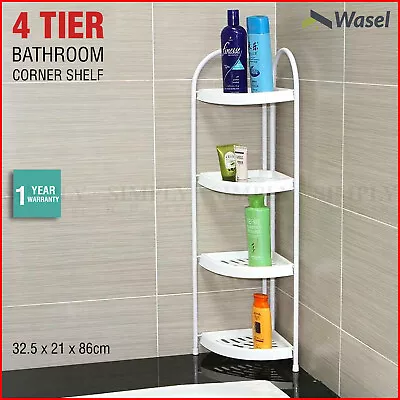 Shower Corner Shelf White Caddy Bathroom Shelves Organiser Bath Storage Rack 4 • $44.99