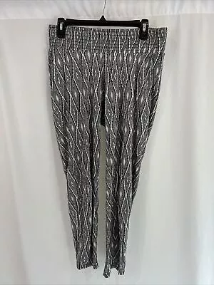 H&M Mama Maternity Pants Black & White Geometric Pull On Size Medium • $6.23