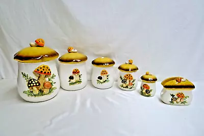 Vintage Sears Roebuck Merry Mushroom Canister Set 1978 • $150