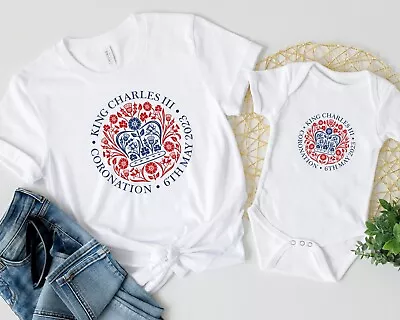 £6.99 • Buy Personalised King's Coronation T-shirt/Babygrow/Vest | Family Matching
