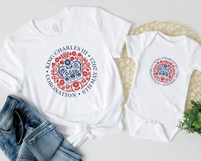 £6.99 • Buy Personalised King's Coronation T-shirt/Babygrow/Vest | Family Matching