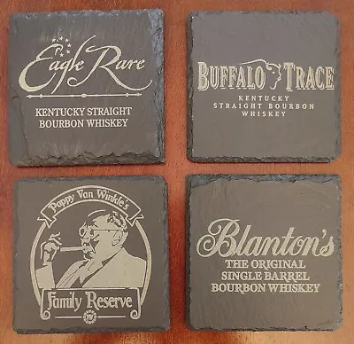 Kentucky Bourbon Trail Stone Slate Coasters Maker's Pappy Blanton's & More • $3.97