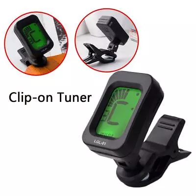 $6.08 • Buy Chromatic Guitar Tuner Violin Ukulele Bass LCD Electronic Digital On Clips V2Z1