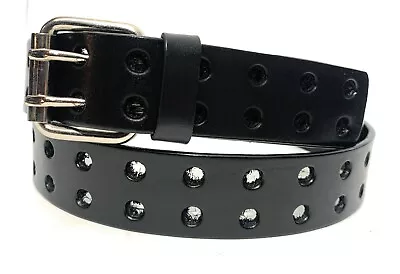 Men's 1.5  Wide  WORK OR CASUAL LEATHER BELT DOUBLE PRONG TWO HOLE LEATHER BELT • $19.99