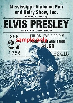 Elvis Presley Vintage 1956 Music Concert A3 Poster Rock N Roll • $16