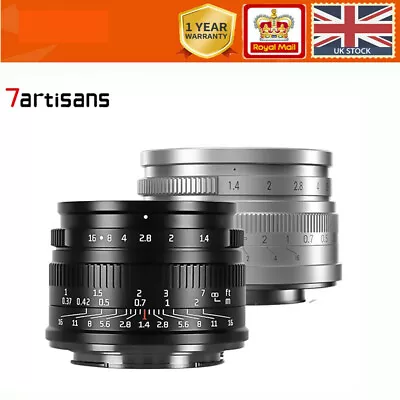 7artisans 35mm F1.4 APS-C Prime Lens For Sony E NEX-6 FUJI FX Canon EOS-M UK • £59