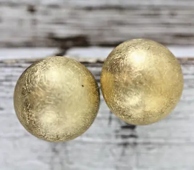 Veronese Satin Sterling Silver Ball Earrings 925 Gold Plate Pretty Classic • $35.20