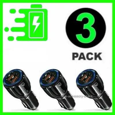 3 Pack 2 USB Port Fast Car Charger Adapter For IPhone Samsung Android Mobile • $5.95