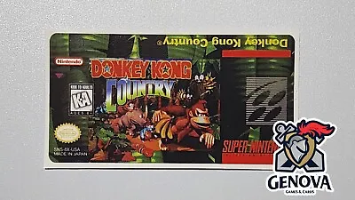 Donkey Kong Country Snes Replacement Game Label Sticker Precut • $5.36