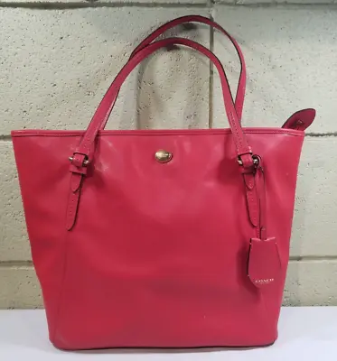 Authenticated Coach Peyton Hot Pink Saffiano Leather Tote • $57.75