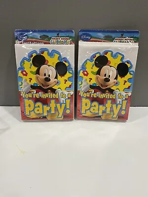 Mickey Mouse Birthday 8ct Party Invites Mickey Mouse Clubhouse (lot Of 2 Pks)  • $6.90