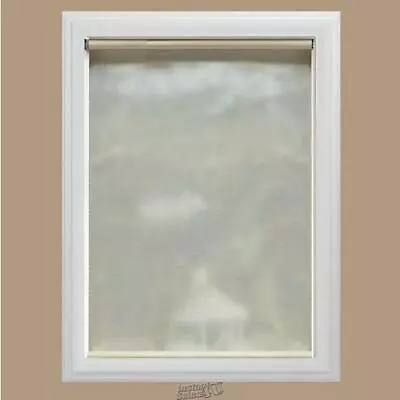 Cream Solar Cordless UV Blocking Fade Resistant Roller Shades 68 Wx72 L Mesh • $34.99