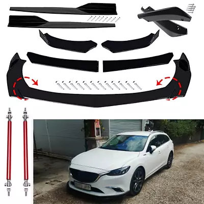 Glossy Black Front Bumper Lip Splitter Lower Spoiler Body Kit For Mazda 3 6 • $55.99