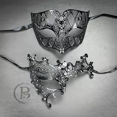 His & Hers Couple's Phantom Masquerade Mask - Black • $32.95