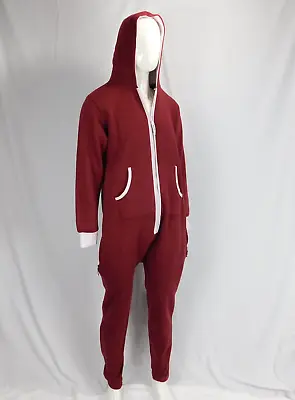 Skyline Wears Red Hooded One Piece Sleepwear Pajamas Non Footed Adult Sz L • $22.99