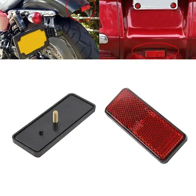 Pair Universal ECE/SAE Red Rectangle Bolt On Reflectors For Motorcycle ATV Car • $6.67
