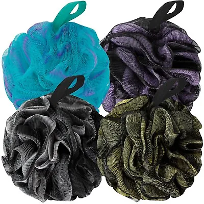 Bath Loofah Shower Sponge Body Back Scrubber Soft Mesh Shower Puffs Exfoliating • $8.99