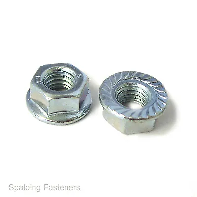 1/4  5/16  3/8  & 1/2  UNF Imperial Case Hardened Serrated Flange Nuts Zinc • £2.23