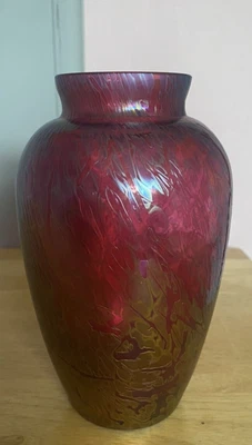 £22 • Buy Iridescent Glass Vase Signed Royal Brierley Studio