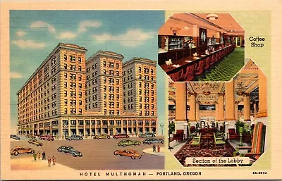 Linen Postcard Hotel Multnomah In Portland Oregon~137649 • $6.50