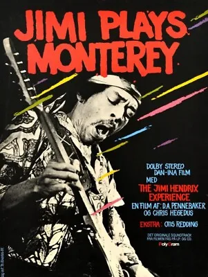 Jimi Hendrix Plays Monterey California NEW Sign 24 X30  USA STEEL XL Size 7 Lbs • $129.88
