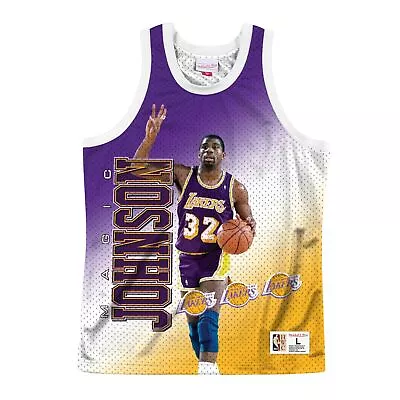 Mens Mitchell & Ness NBA Behind The Back Tank Los Angeles Lakers Magic Johnson • $49.99